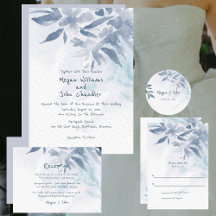 Soft Blue Watercolor Wedding Collection