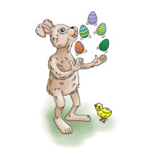 Egg Juggling Easter Bunny