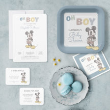 Mickey Mouse Watercolor Baby Shower