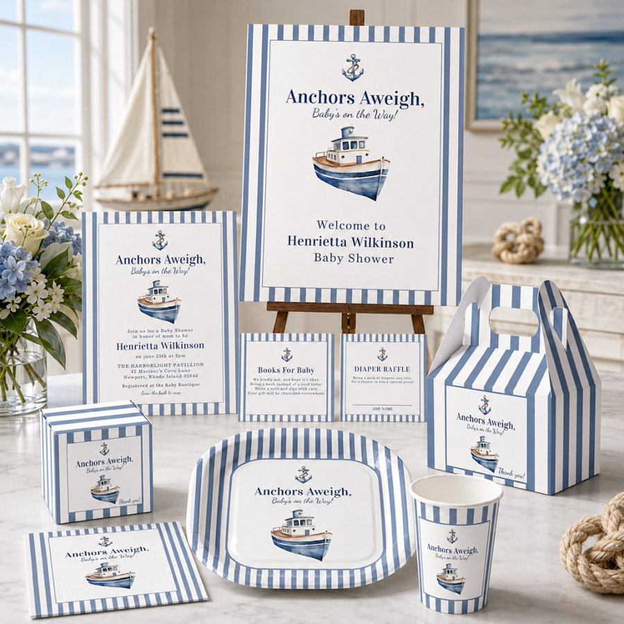 Anchors Aweigh Nautical Baby Shower