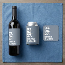 Modern Blue Bold Large Typography Wedding
