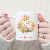 Cute Kitty with Tulips Personalized