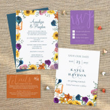 Fall Sunflowers, Plum & Indigo Calla Lily Wedding