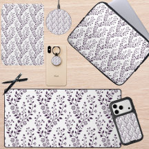 Modern Boho Floral Pattern Plum Tech Accessories