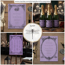 Vintage Gothic Black Toile Purple Wedding