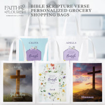 Bible Scripture Verse Personalized Grocery Bags