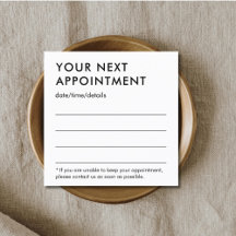 Elegant Black & White Appointment Cards