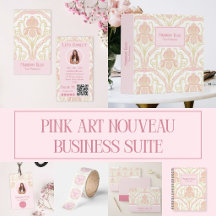 Art Nouveau Pink Floral Iris Business Suite