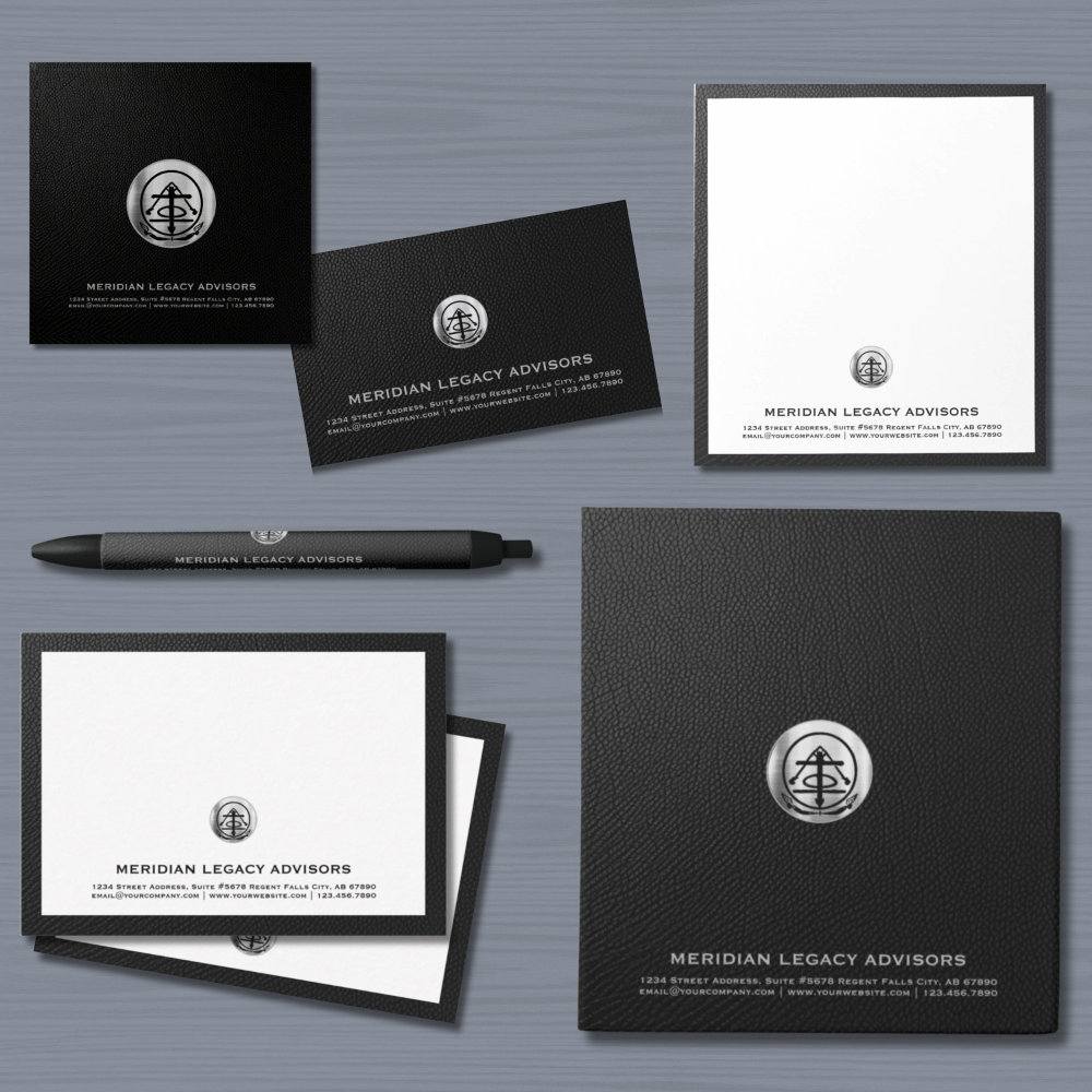 Classic Black Silver Emblem Business Essentials