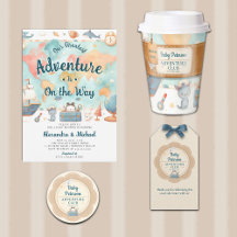 Our Greatest Adventure Vintage Blue Baby Shower