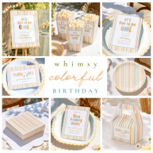 Whimsy Colorful Stripes Birthday