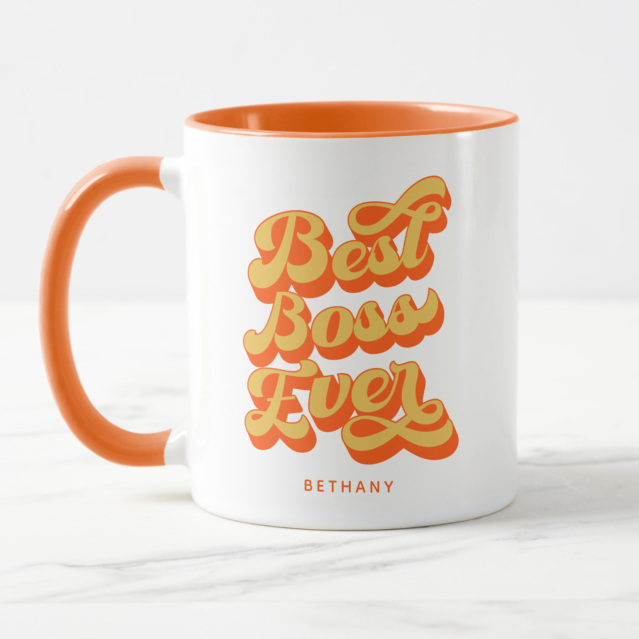 Best Boss Ever with personalized name mug