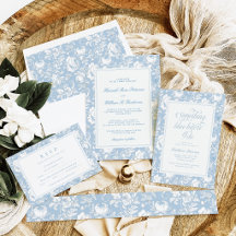 Blue Damask Chinoiserie Wedding Collection