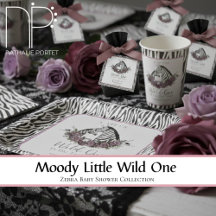 Moody Little Wild One Zebra Baby Shower Collection