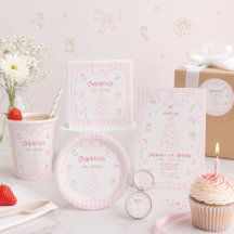 Pink Christmas First Birthday Party