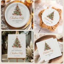 Watercolor Pine Tree Holiday 