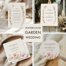 Elegant Watercolor Wildflower Garden Wedding
