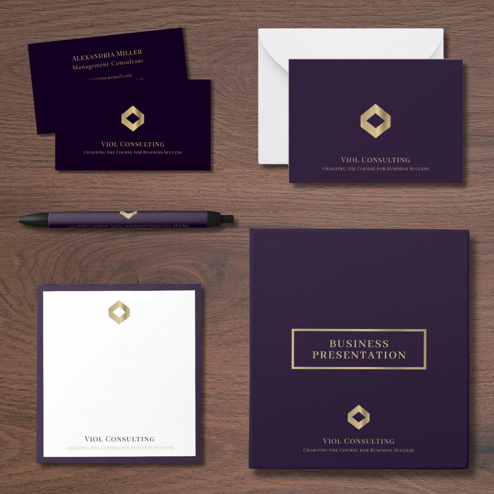 Luxury Gold Diamond Logo Business Essentials