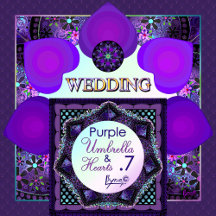 Purple umbrella & hearts .7 Wedding