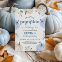 Blue Pumpkin Floral 1st Birthday Collection