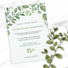 Botanical Greenery Wedding Invitations Suite