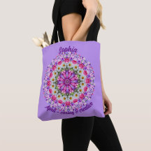 Personalized Birth Flower Tote Bags