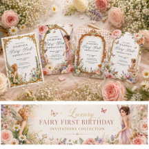 Fairy First Birthday Invitations Collection