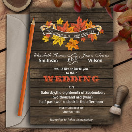 Barn wood Fall Leaves Wedding Collection