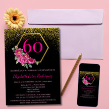 Spanish 60th Birthday Party Invitations for Women