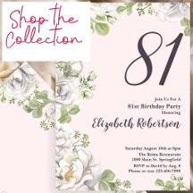 81st birthday floral and blush pink party supplies