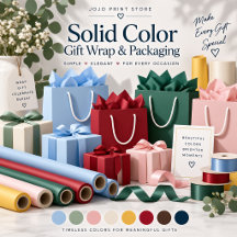 Solid Color Gift Wrap & Packaging Collection