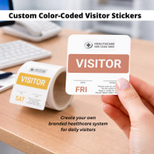 Custom Color-Coded Visitor Stickers for Hospitals