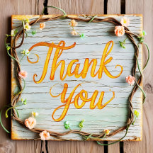 rustic beach wood thank you cards