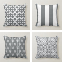 Grey & White Throw Pillows