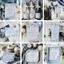 Something Blue Bridal Shower Party Decor