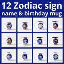 Cute Zodiac signs personalized mug collection