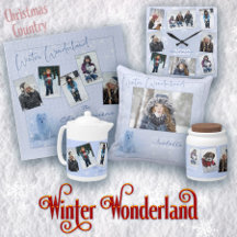 Winter Wonderland Blue Snowflakes Photo Templates