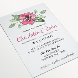 Pink Floral Wedding Invitations 