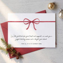 Elegant Red Bow Corporate Holiday