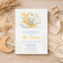 Over the Moon Baby Shower Invitations