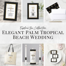 Elegant Black Gold Palm Tropical Wedding Suite