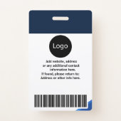 custom company employee id, Photo Logo Bar Code Badge | Zazzle
