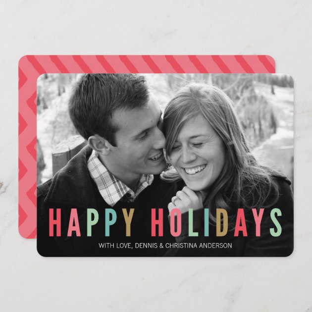 Happy Holidays | Modern & Bright Christmas Photo Holiday Card