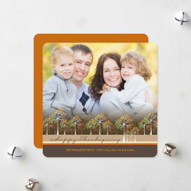 Colorful Autumn Fall Trees Thanksgiving Photo Card