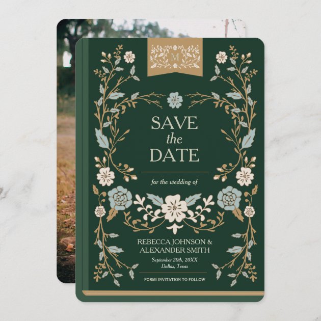 Vintage Library Book Save The Date