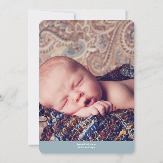 Hello Baby Boy Modern Birth Announcement Photocard