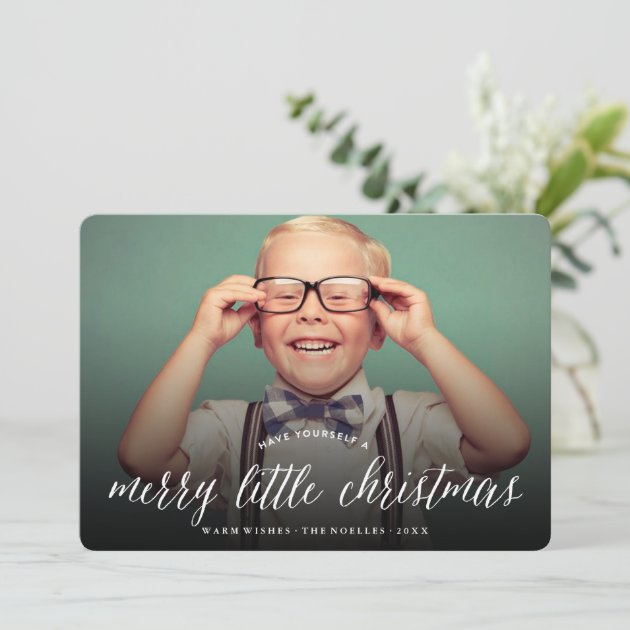 Merry Little Christmas Modern Holiday Photo Card