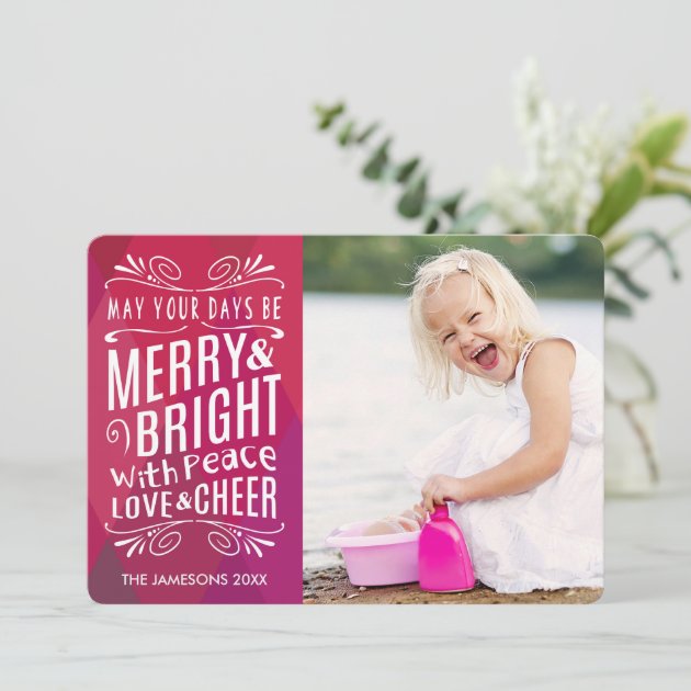 Bold Merry And Bright Holiday Photo Card