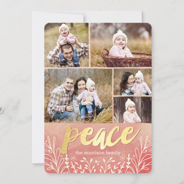 Peaceful Greeting Holiday Photo Cards