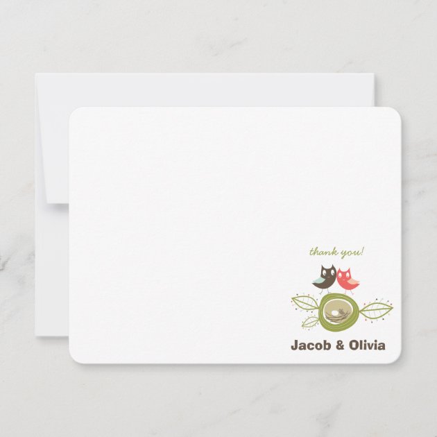 Nesting Owl Family Baby Shower Thank You Note Card